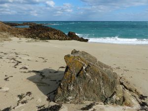 View across Belvoir Bay on Herm in the Channel Islands