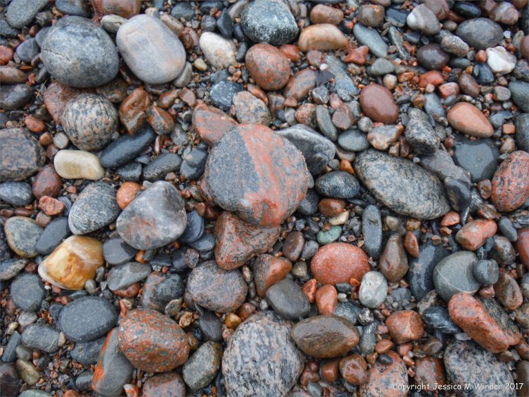 Beach stones at Corney Brook on the Cabot Trail on Cape Breton Island