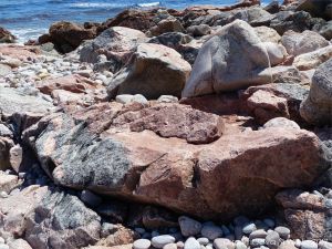 Contrasting colours of rocks at Black Brook Cove