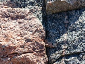 Contrasting colours of rocks at Black Brook Cove