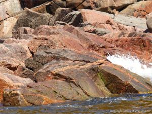 Colourful rocks on the seashore