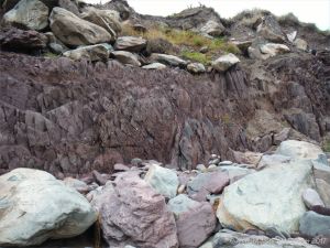 Detail of the natural pattern and texture of the Devonian Trabeg Conglomerate Formation of the Dingle Group, Ireland