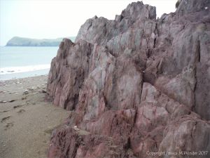 Devonian sedimentary rock formation on the beach at Trabeg on the Dingle Peninsula, Ireland