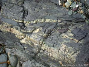 Detail of an outcrop of volcanic rock at Fourchu Head