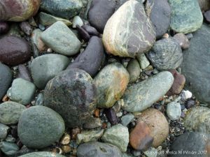 Beach stones of volcanic rock at Fourchu Head