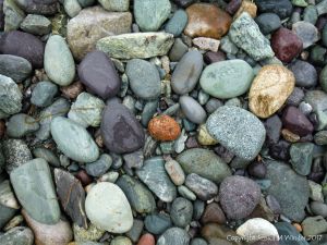 Beach stones of volcanic rock at Fourchu Head