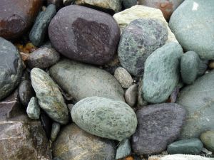 Beach stones of volcanic rock at Fourchu Head