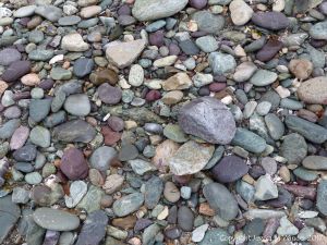 Beach stones of volcanic rock at Fourchu Head