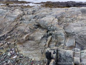 Detail of an outcrop of volcanic rock at Fourchu Head