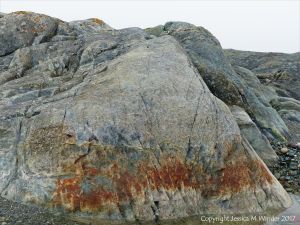 Detail of an outcrop of volcanic rock at Fourchu Head