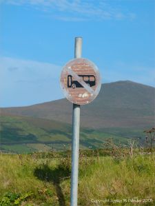 Old no parking sign on the west coast of Ireland