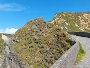 The zig-zag path from Dunquin Harbour to the cliff top