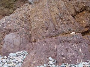 Detail of the natural pattern and texture of the Devonian Trabeg Conglomerate Formation of the Dingle Group, Ireland