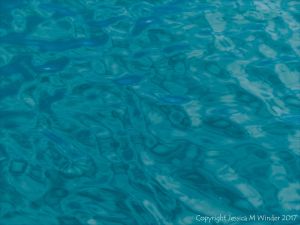 Natural patterns of reflected light on water ripples