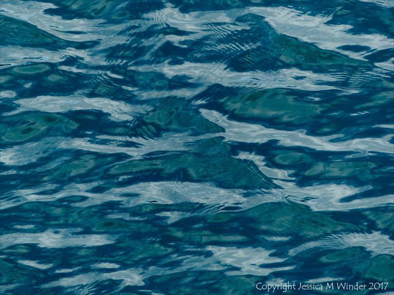 Natural patterns of reflected light on water ripples