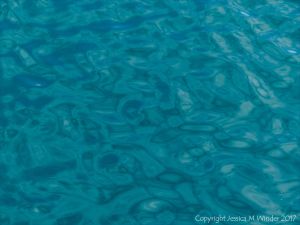 Natural patterns of reflected light on water ripples