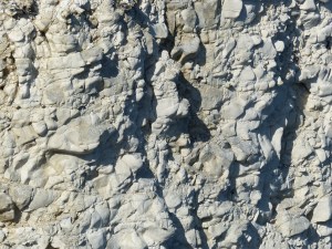 Chalk pattern and texture in cliffs at Studland Bay