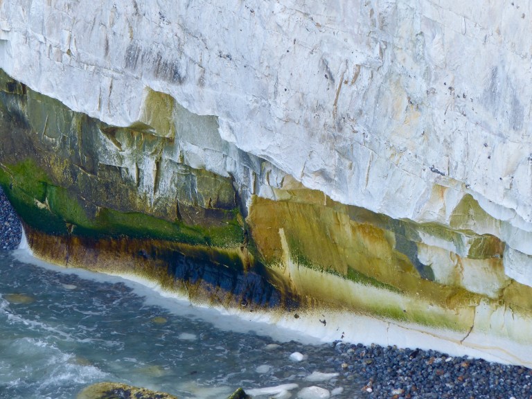 Chalk pattern and texture in cliffs at Studland Bay