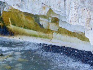 Chalk pattern and texture in cliffs at Studland Bay