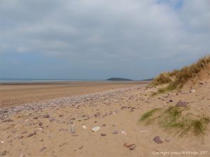 Looking north towards Burry Holms at Rhossili, Gower