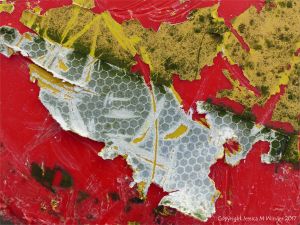 Detail of a wrecked mooring buoy on the sand at Rhossili