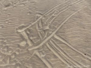 Man-made patterns in the sand at Rhossili