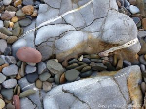 Rocks and pebbles near Twlc Point at Broughton Bay on the Gower Peninsula in South Wales