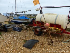 Oyster cultivation equipment on the beach at Whitstable