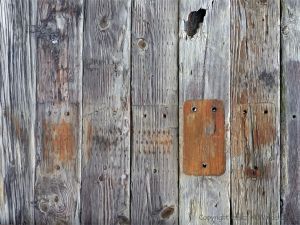 Recycled railway sleepers used as fencing
