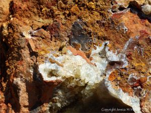 Crystal structure within a beach boulder