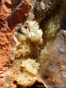 Crystal structure within a beach boulder
