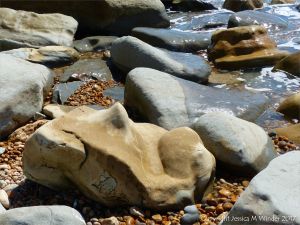 Boulders on the beach at Seatown on the Jurassic Coast
