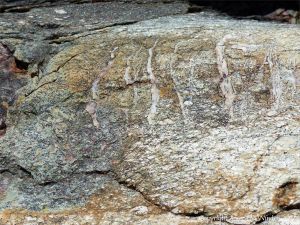 Texture of tuff - a rock made of volcanic ash