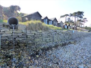 Gabion emplacement as protection from coastal erosion