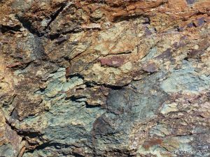 Rock texture in solidified intrusive lava