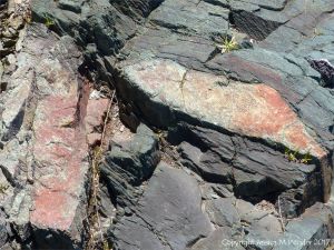 Rock texture in solidified intrusive lava