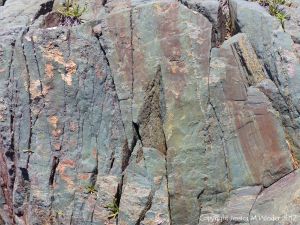 Rock texture in solidified intrusive lava