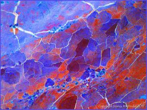 Abstract image based on natural fracture patterns in soft rocks