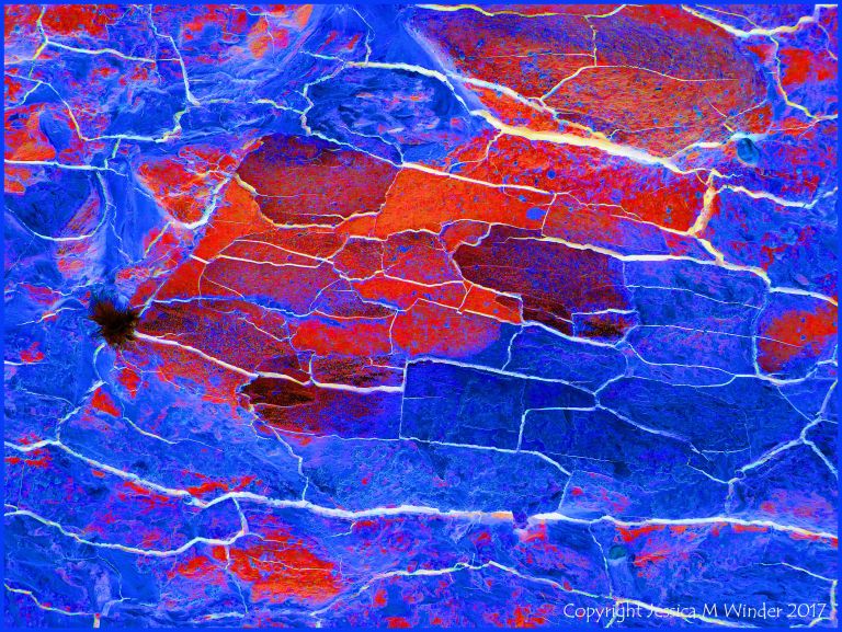 Abstract image based on natural fracture patterns in soft rocks