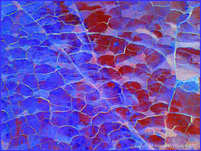 Abstract image based on natural fracture patterns in soft rocks