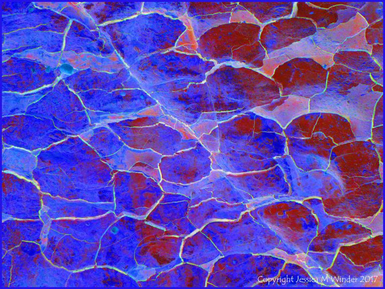 Abstract image based on natural fracture patterns in soft rocks