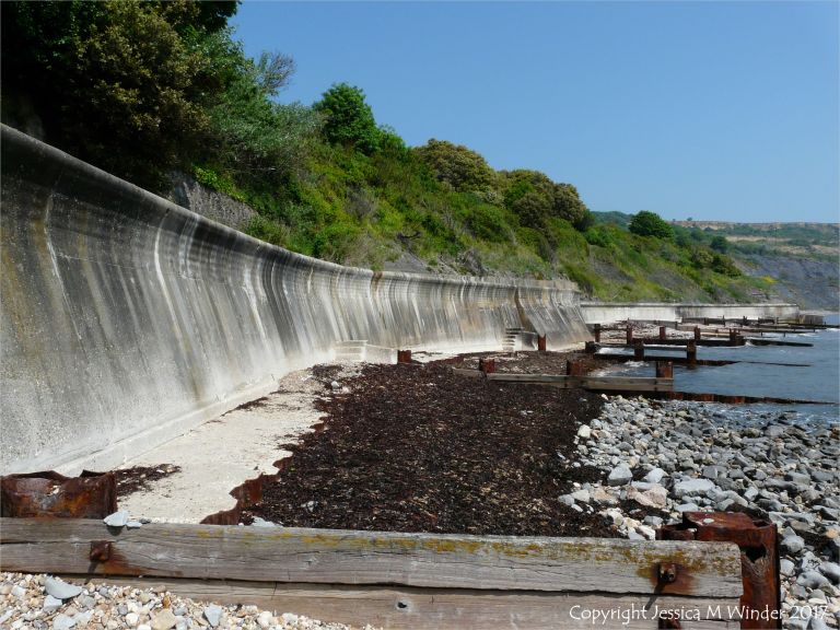 The sea defences at Church Cliff in Lyme Regis back in June 2010