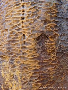 Natural pattern, colour, and texture in rusty iron