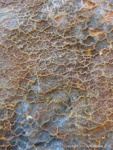 Natural pattern, colour, and texture in rusty iron