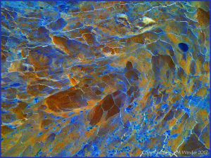 Abstract image based on natural fracture patterns in soft rocks