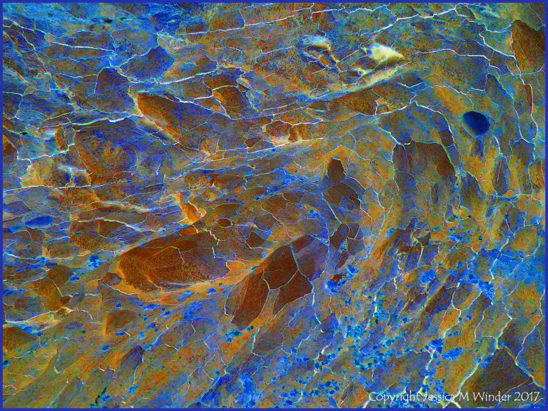 Abstract image based on natural fracture patterns in soft rocks