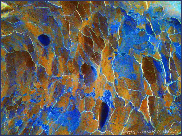 Abstract image based on natural fracture patterns in soft rocks