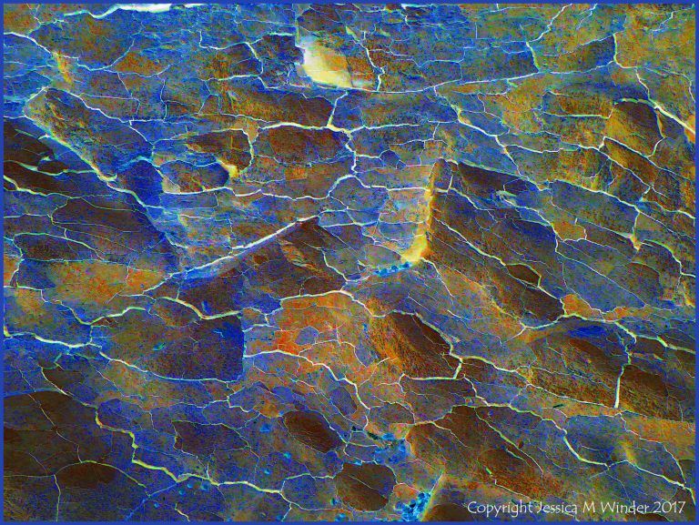 Abstract image based on natural fracture patterns in soft rocks