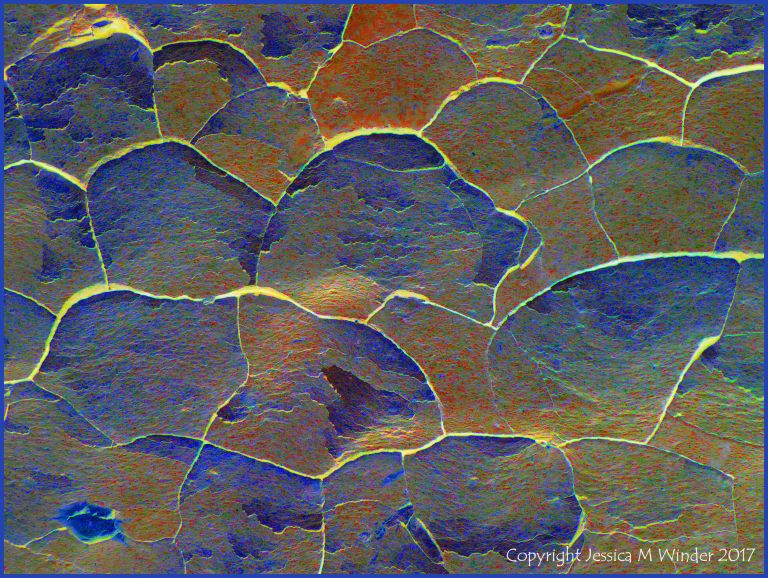 Abstract image based on natural fracture patterns in soft rocks