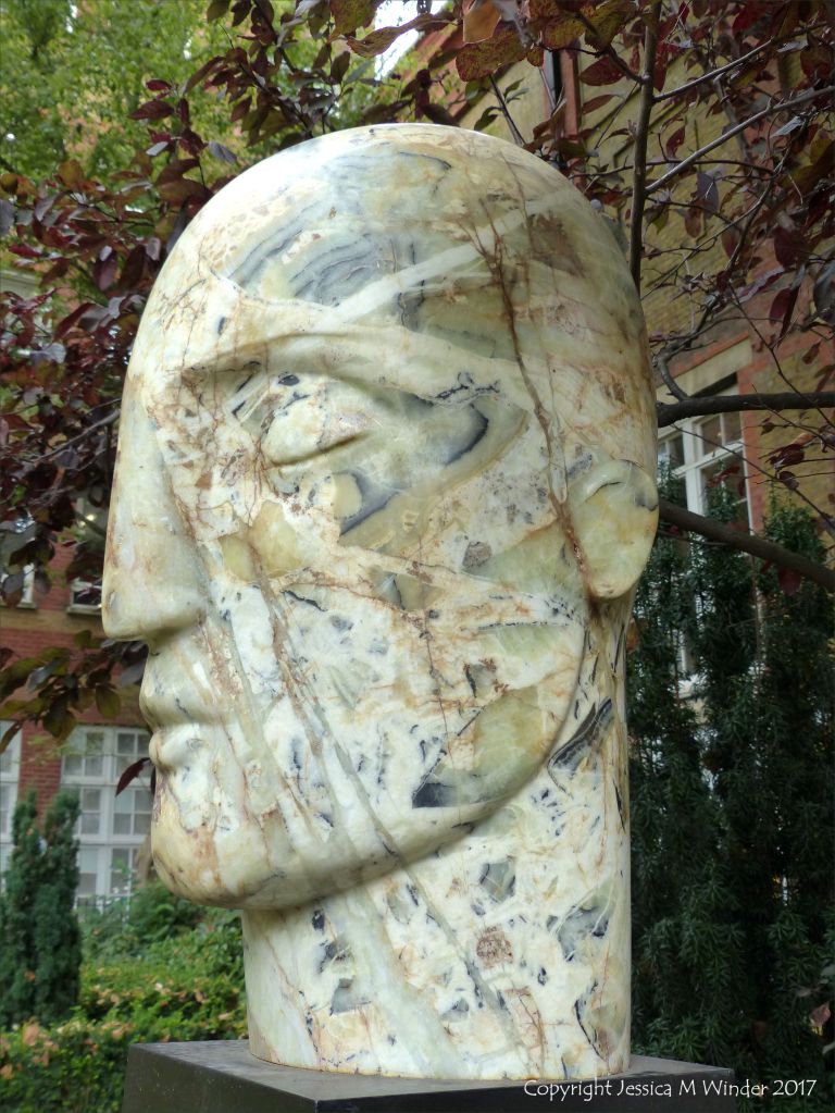 Sculpted head "Veltha" by Emily Young